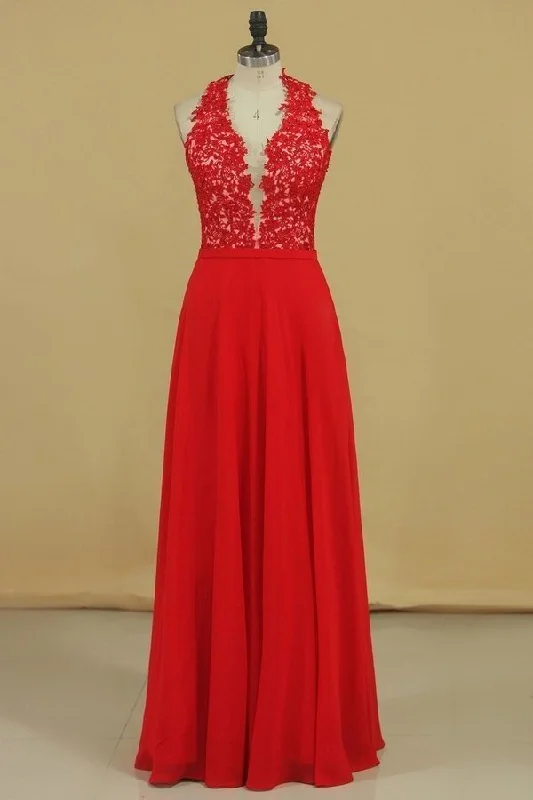 2024 New Arrival V Neck Prom Dresses A Line Chiffon With Applique And Beads Floor PMQSNAXG 2024 New Arrival V Neck Prom Dresses A Line Chiffon With Applique And Beads Floor PMQSNAXG