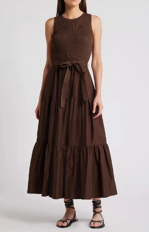 Moon River Moxi Maxi Tie Waist Dress