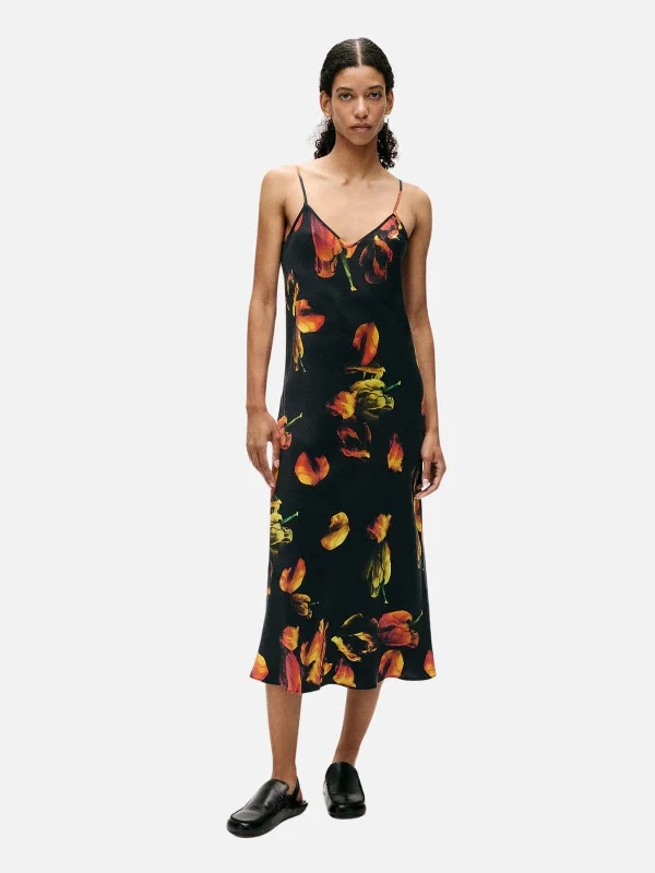 90s Slip Dress - Tulipa Black