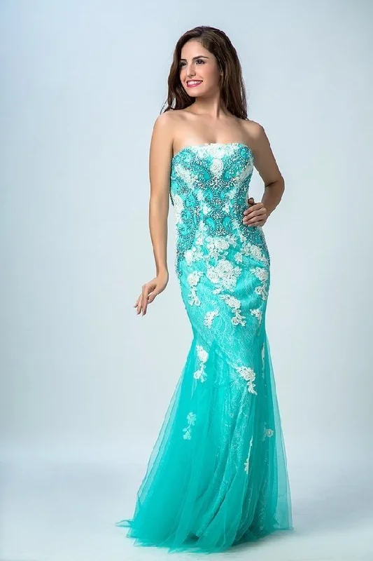 2024 Prom Dresses Strapless Mermaid With Beading PN9Z9ZMA
