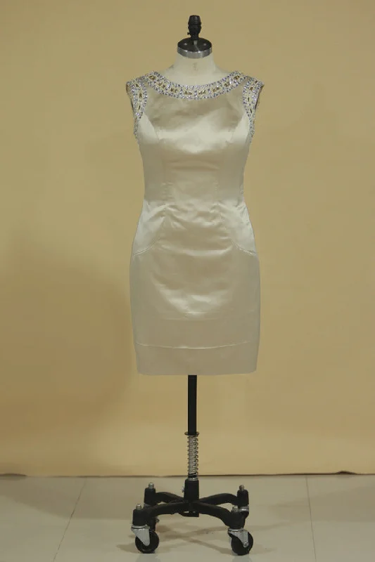 2024 Prom Dresses Sheath Bateau Satin PT4AEA99