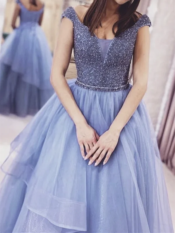 Purple V Neck Tulle Beads Long Prom Dresses Evening Dresses, Purple V Neck Tulle Beads Long Formal Evening Dresses Purple V Neck Tulle Beads Long Prom Dresses Evening Dresses, Purple V Neck Tulle Beads Long Formal Evening Dresses