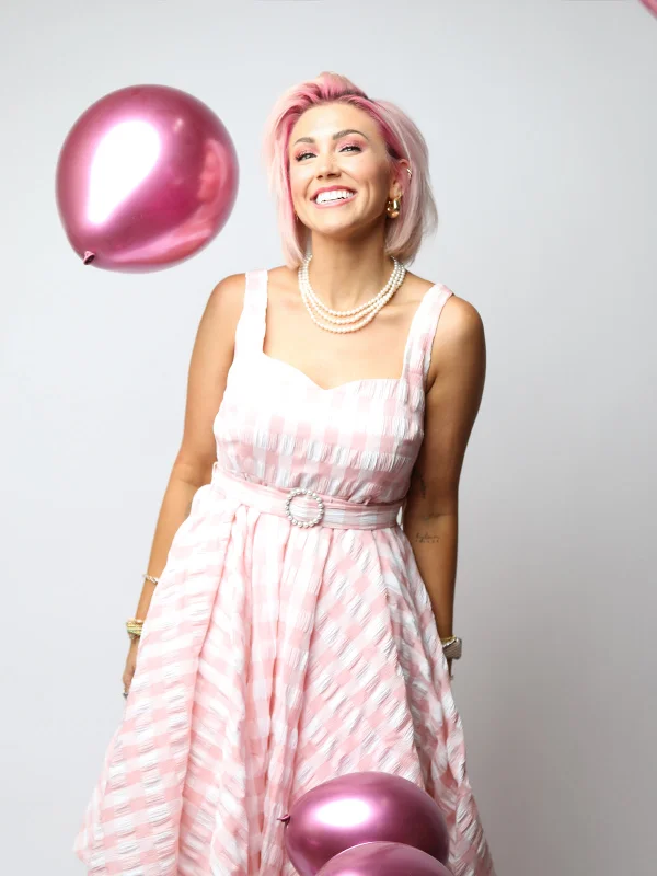 Checkered Fit & Flare Dress