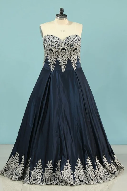 2024 Prom Dresses Sweetheart Satin A-Line With P68NEA1X