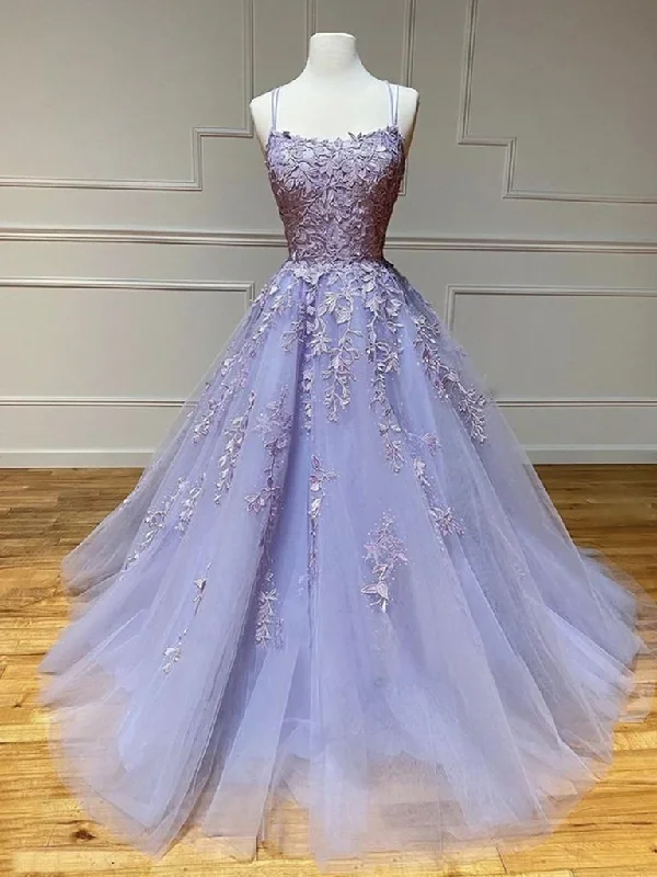 Backless Purple Lace Long Prom Dresses, Open Back Purple Lilac Lace Formal Graduation Evening Dresses Backless Purple Lace Long Prom Dresses, Open Back Purple Lilac Lace Formal Graduation Evening Dresses