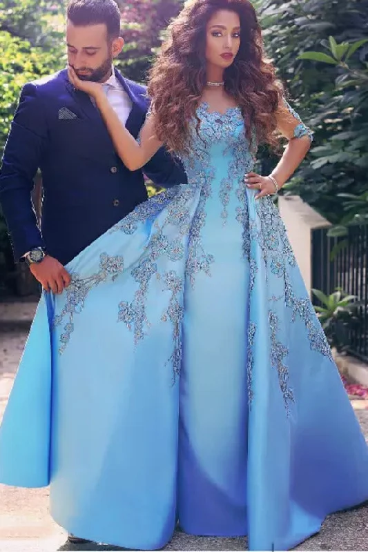2024 Prom Dresses Sheath Scoop Mid-Length Sleeves Satin P7S15XE2