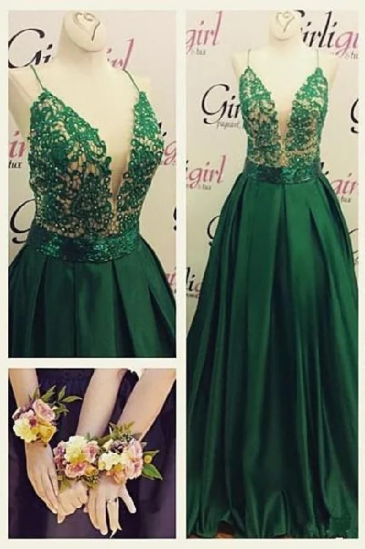 2024 Prom Dresses Spaghetti Straps Satin With PEK2HL3H