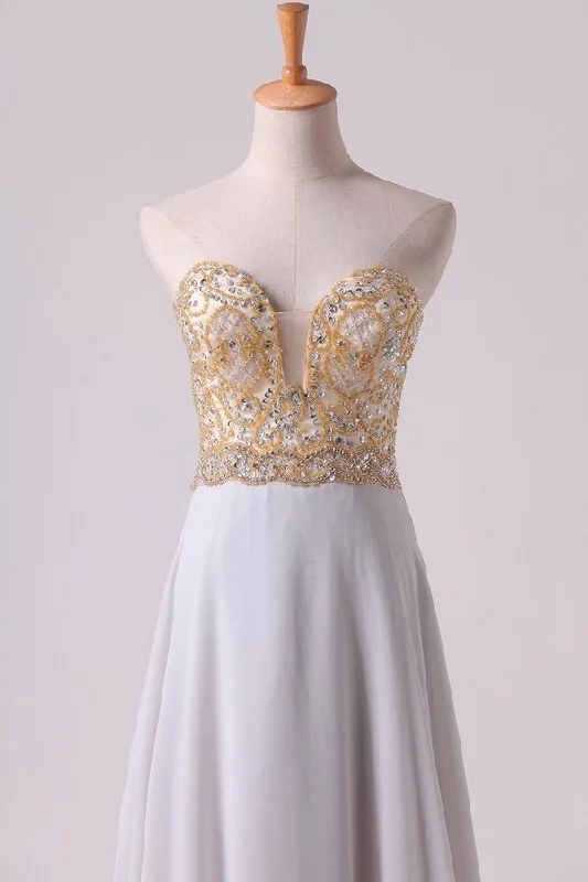 2024 Prom Dresses Sweetheart A Line With Beads Floor PM5PM9CR