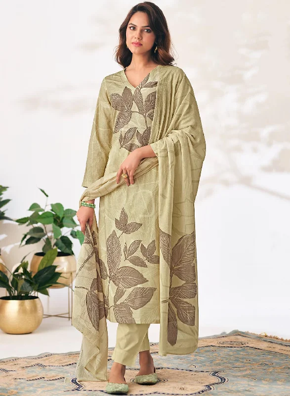 Women Pure Cotton Lawn Printed Unstitched Salwar Suit Dress Material