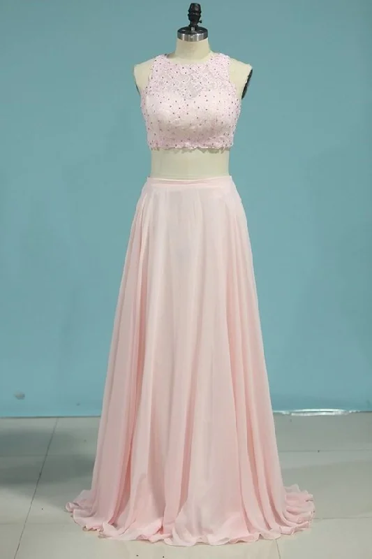 2024 Prom Dresses Scoop Two-Piece A Line PXK8D768
