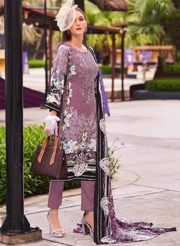 Pakistani Print Unstitched Cotton Suit Dress Material with Embroidery