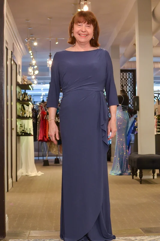 Regency Long Sleeves Ruffle Mermaid Long Mother of Bride Dress