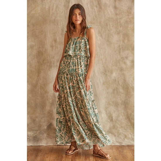 Ruffle Maxi Floral Print Dress