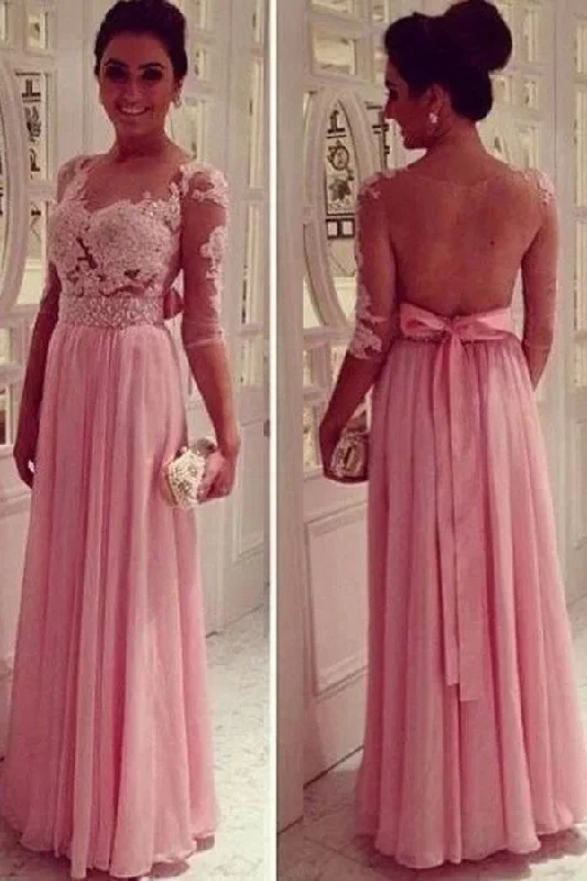 2024 Mid-Length Sleeve A-Line Scoop Chiffon Prom Dresses Floor-Length With Applique And P92BQZN3 2024 Mid-Length Sleeve A-Line Scoop Chiffon Prom Dresses Floor-Length With Applique And P92BQZN3