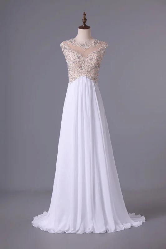 2024 Scoop Neckline Off The Shoulder Prom Dresses White Floor Length Chiffon With PP2CZ3Z5 2024 Scoop Neckline Off The Shoulder Prom Dresses White Floor Length Chiffon With PP2CZ3Z5