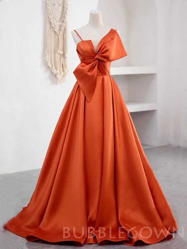 Papaya Satin A-line Long Evening Prom Dresses, Cheap Custom Spaghetti Straps Prom Dresses, MR7936 Papaya Satin A-line Long Evening Prom Dresses, Cheap Custom Spaghetti Straps Prom Dresses, MR7936