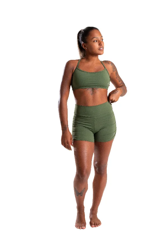 Gather Leg Shorts, Jungle Green Cool Form Light