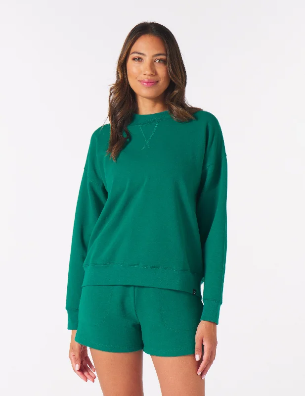 Vintage Oversized Sweat Short: Emerald