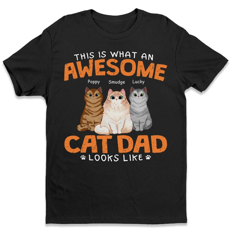 Awesome Cat Dad - Cat Personalized Custom Unisex T-shirt, Hoodie, Sweatshirt - Father's Day, Gift For Pet Owners, Pet Lovers