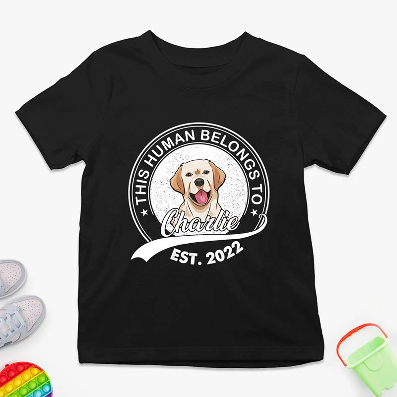 Custom Photo Kid Belongs To Dog Est Year - Dog Personalized Custom Kid T-shirt - Gift For Kid, Pet Owners, Pet Lovers