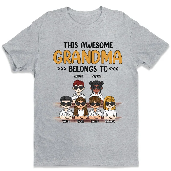 This Awesome Grandma Grandpa Belongs To Cool Kids - Family Personalized Custom Unisex T-shirt, Hoodie, Sweatshirt - Birthday Gift For Grandma, Grandpa