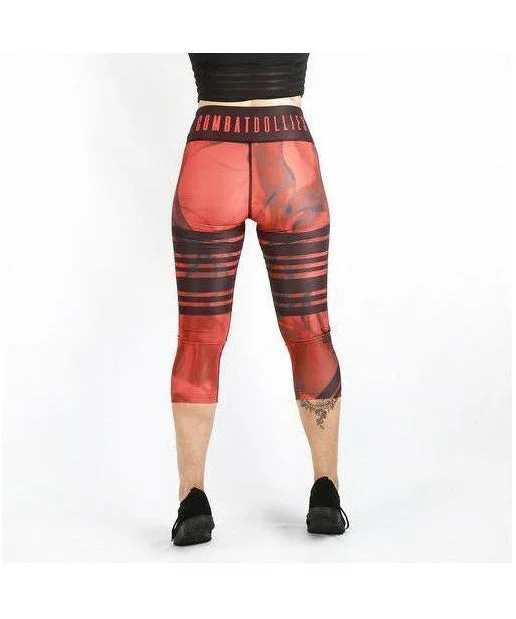 Combat Dollies Red Tribe Capri Fitness Leggings