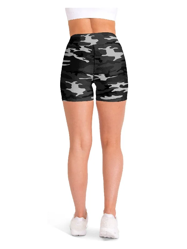 Dark Grey Camo Yoga Shorts