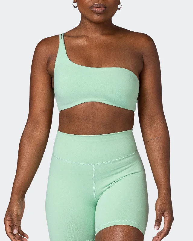 Movement One Shoulder Bralette - Pastel Green