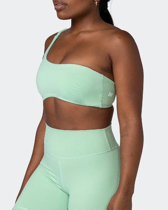 Movement One Shoulder Bralette - Pastel Green