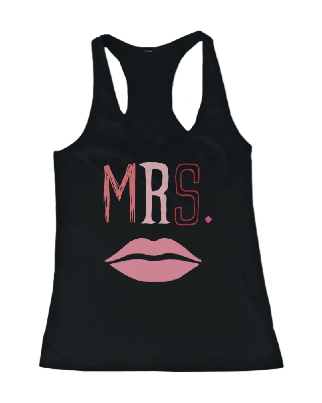 Mr Mustache and Mrs Lips Couple Tank Tops Cute Matching Tanks for Couples