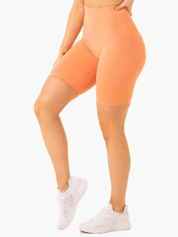 NKD Frame High Waisted Bike Shorts - Terracotta