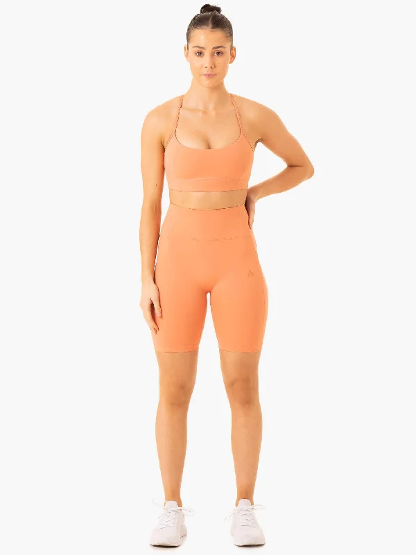 NKD Frame High Waisted Bike Shorts - Terracotta