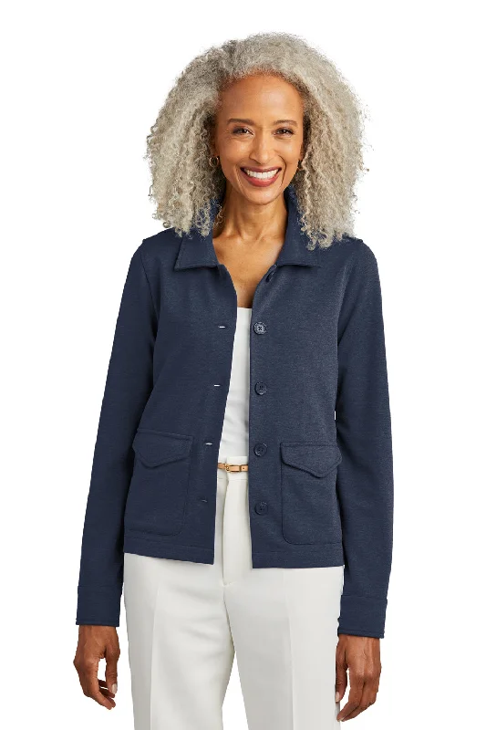 Brooks Brothers Womens Button Down Jacket - Heather Navy Blue