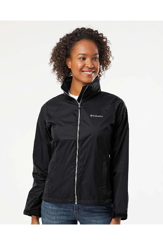 Columbia Womens Switchback III Water Resistant Full Zip Hooded Jacket - Black - NEW