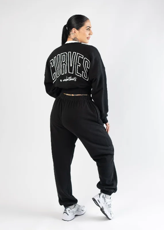 Lounge Cropped Crewneck | Black