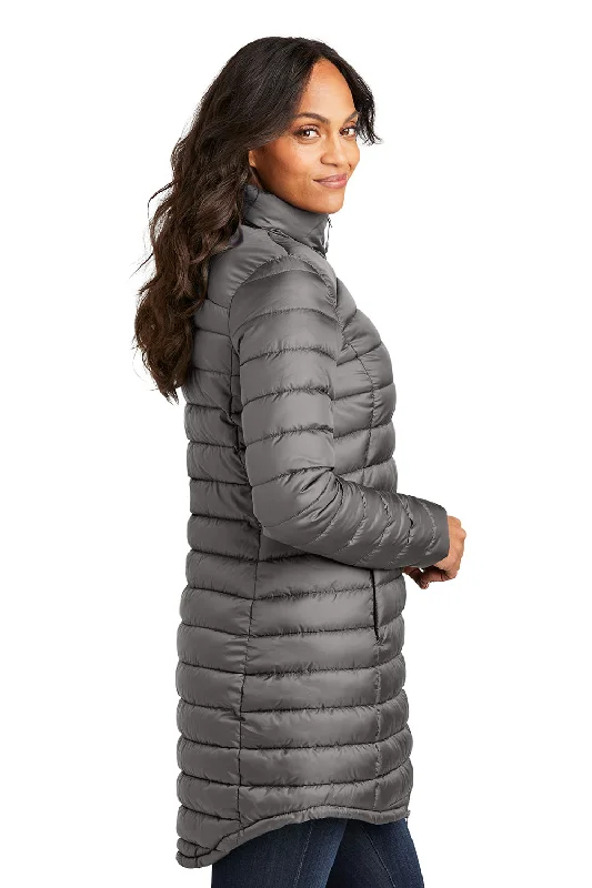 Port Authority Womens Horizon Water Resistant Full Zip Long Puffy Jacket - Deep Smoke Grey