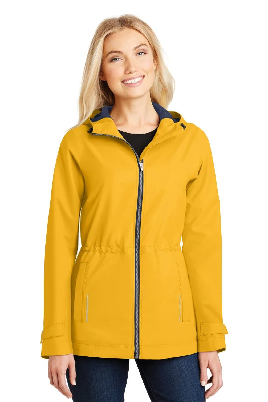 Port Authority Womens Northwest Slicker Waterproof Full Zip Hooded Jacket - Slicker Yellow - Closeout