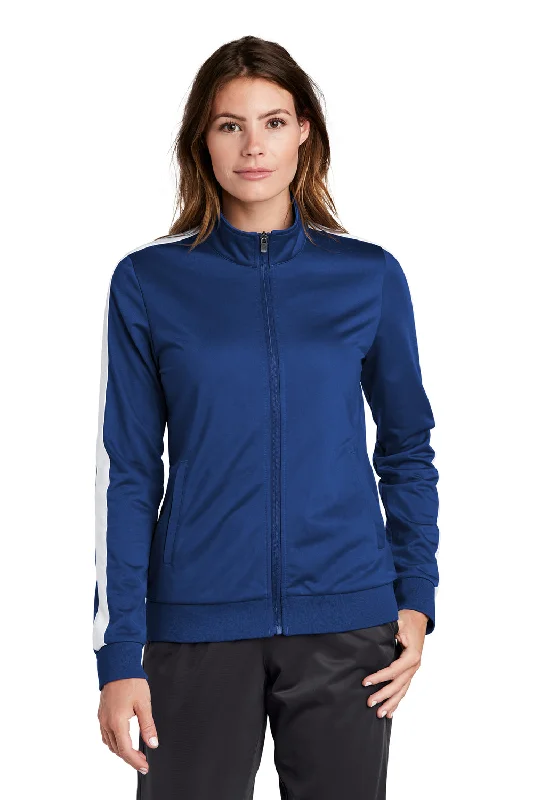 Sport-Tek Womens Full Zip Track Jacket - True Royal Blue/White