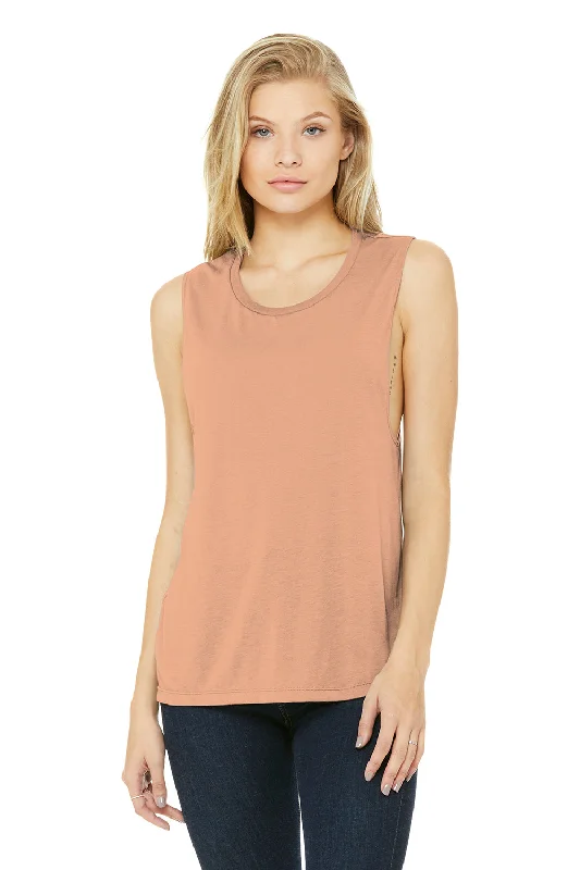 Bella + Canvas Womens Flowy Muscle Tank Top - Peach