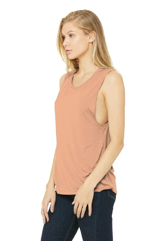 Bella + Canvas Womens Flowy Muscle Tank Top - Peach