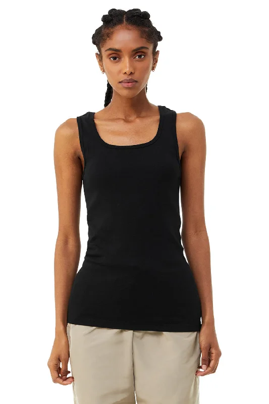 Bella + Canvas Womens Micro Ribbed Tank Top - Black