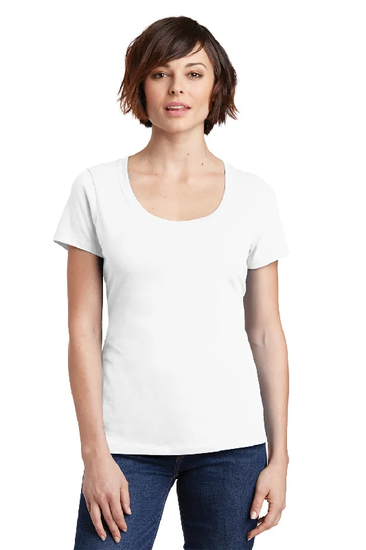 District Womens Perfect Weight Short Sleeve Scoop Neck T-Shirt - Bright White - Closeout