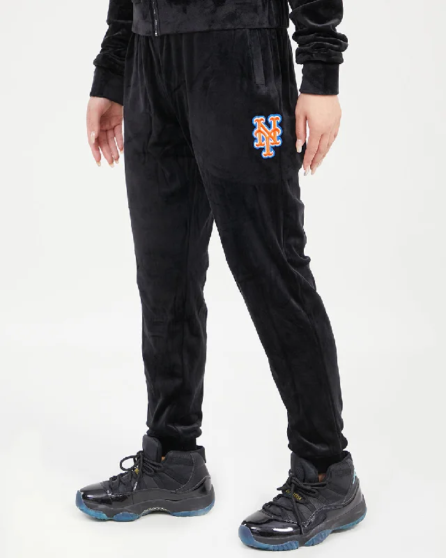 MLB NEW YORK METS CLASSIC WOMEN'S VELOUR JOGGER (BLACK)