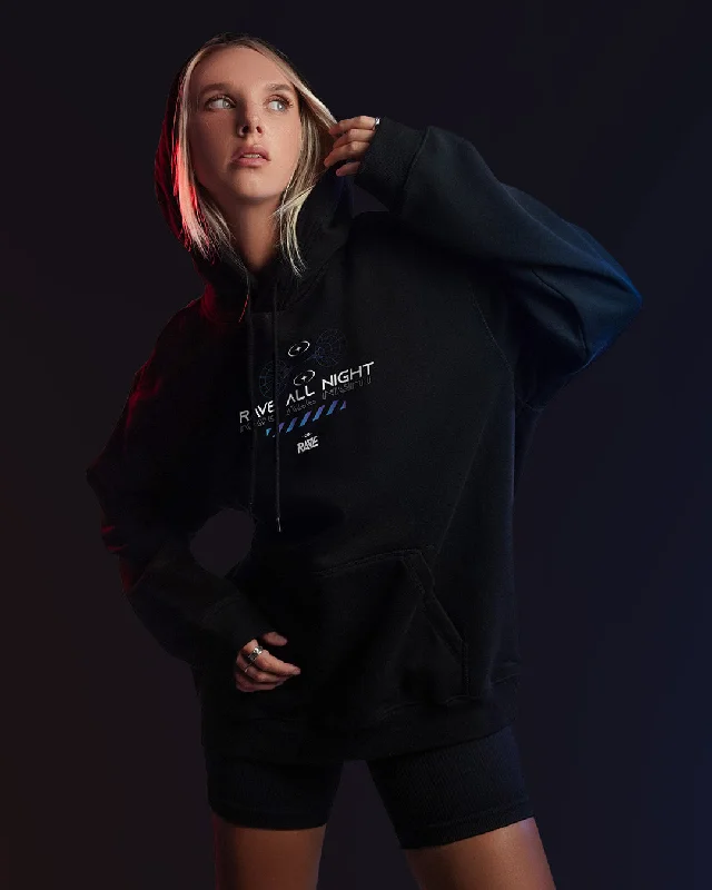 Rave All Night Hoodie in schwarz