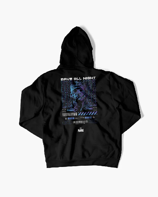 Rave All Night Hoodie in schwarz