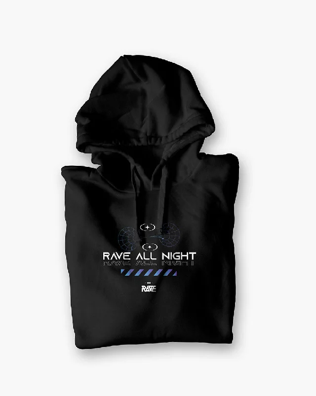 Rave All Night Hoodie in schwarz