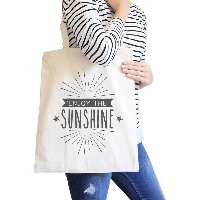 Enjoy The Sunshine Natural Canvas Bags