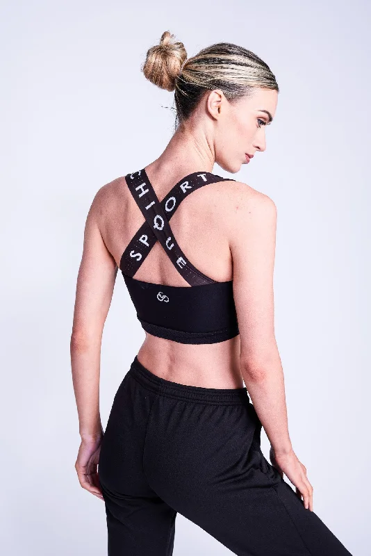 Fierce X Crop Top in Black