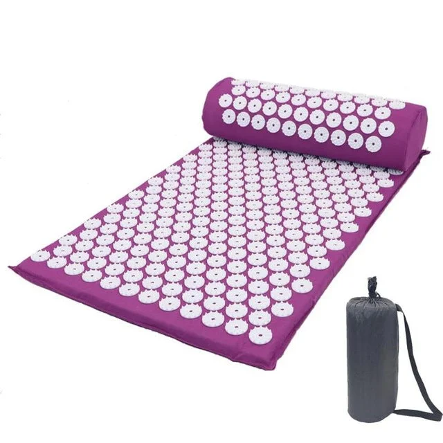 Yoga Spike Acupressure Mat Pillow Set Back Body Massager Acupuncture Cushion Mat Pain Relieve Spike Yoga Mat with Pillow