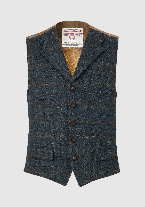 Angus Waistcoat - Blue Multi Elegant Tailored Waistcoat Vest